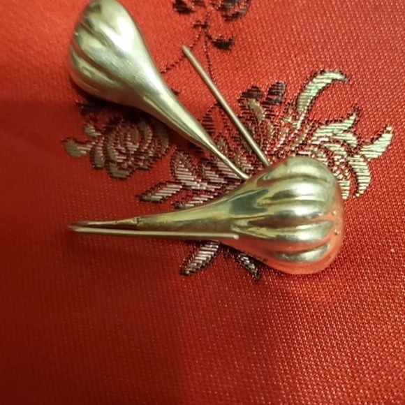 Modernist  Y2K Sterling Teardrop Earrings - Picture 2 of 5